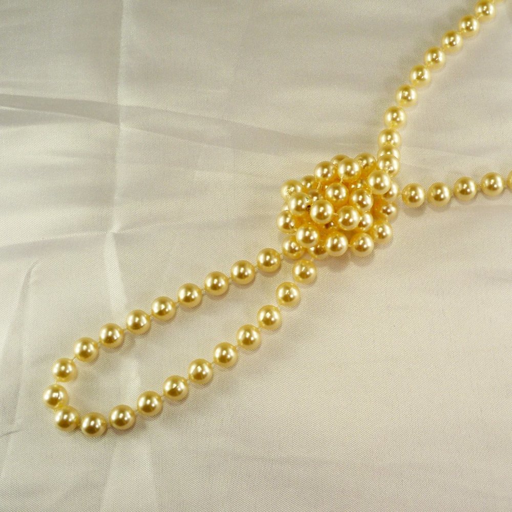 New Single Strand Synthetic Pearls 73" Necklace